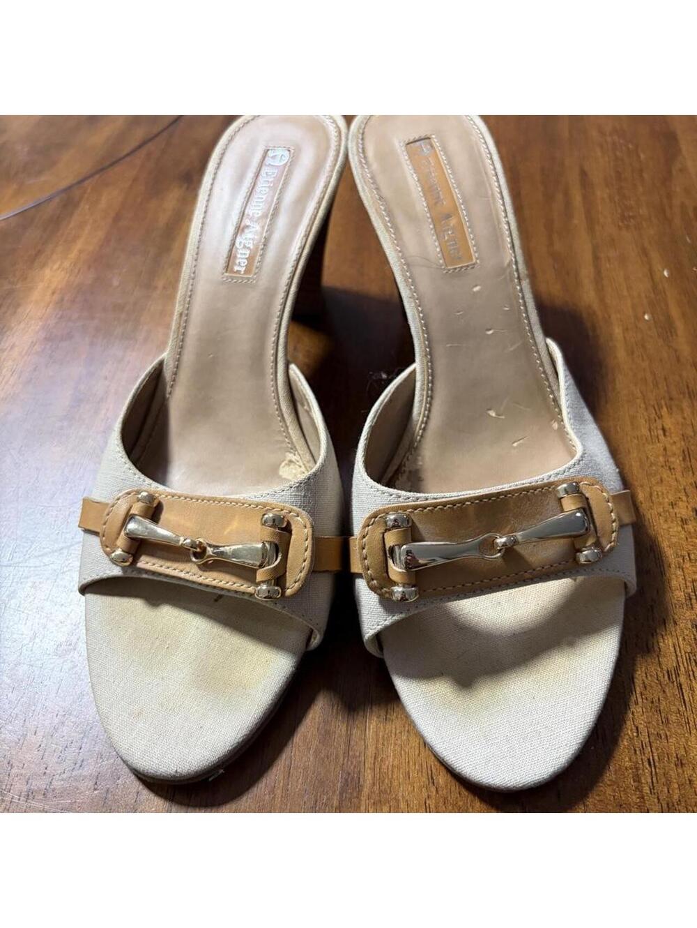 Etienne Aigner Women's Tan/ Cream Mule 8